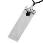 Selenite & Black Tourmaline Blade Pendant