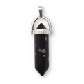 Snowflake Obsidian Double Point Pendant