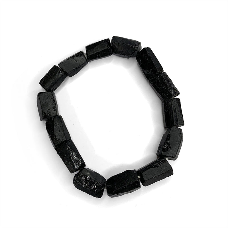 Natural Black Tourmaline Bracelet 10 - 15 mm