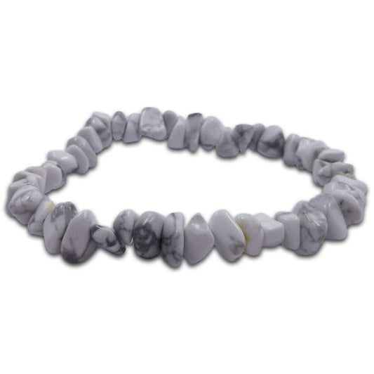 White Howlite Chip Bracelet