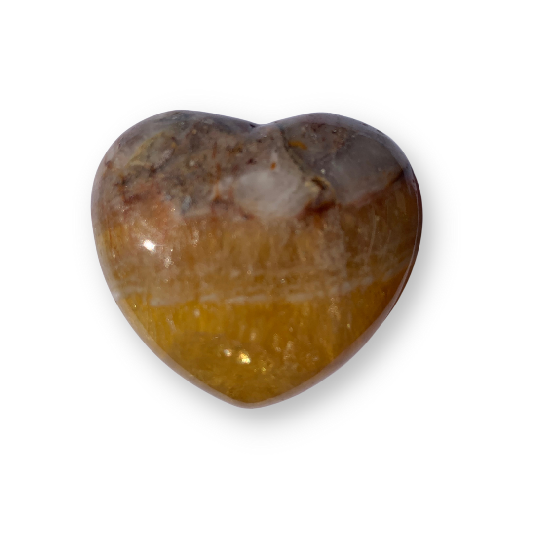 Yellow Fluorite Polished Heart