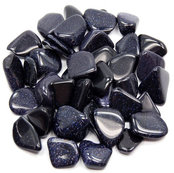 Blue Goldstone Tumbled Stones